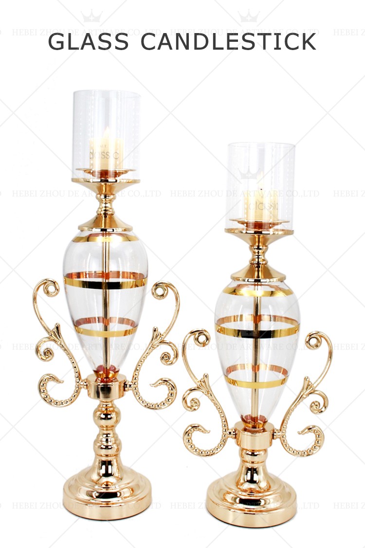 glass with metal candle holder 90301