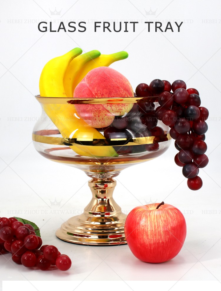 Upscale simple style glass fruit bowl fruit plate for home decor