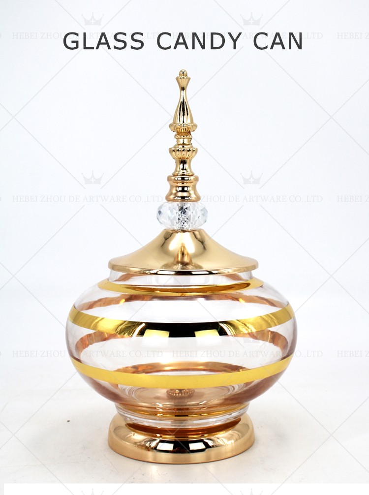 Europe Transparent Phnom Penh Candy Pot With Lid Round Glass Candle Jars For Home Furnishing