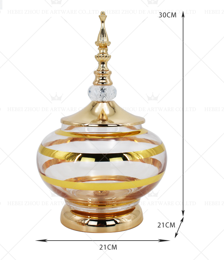 Europe Transparent Phnom Penh Candy Pot With Lid Round Glass Candle Jars For Home Furnishing