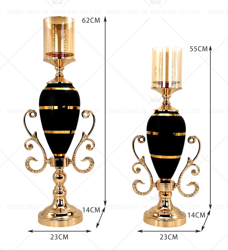 High Quality Nordic Luxury Metal Glass Candle Holder Candle Holder For Table Decor