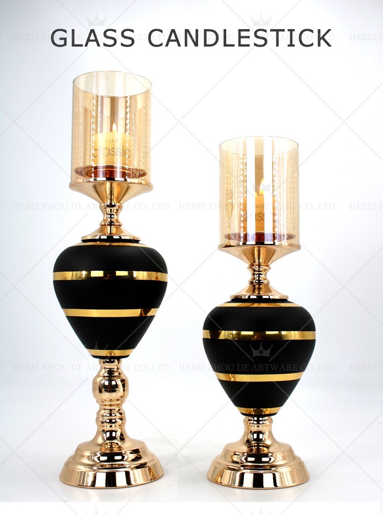 Wholesale Modern Luxury Wedding Candle Holders And Home Decorations Metal Glass Candle Holders