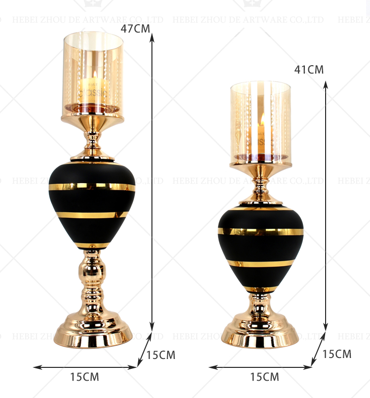 Wholesale Modern Luxury Wedding Candle Holders And Home Decorations Metal Glass Candle Holders