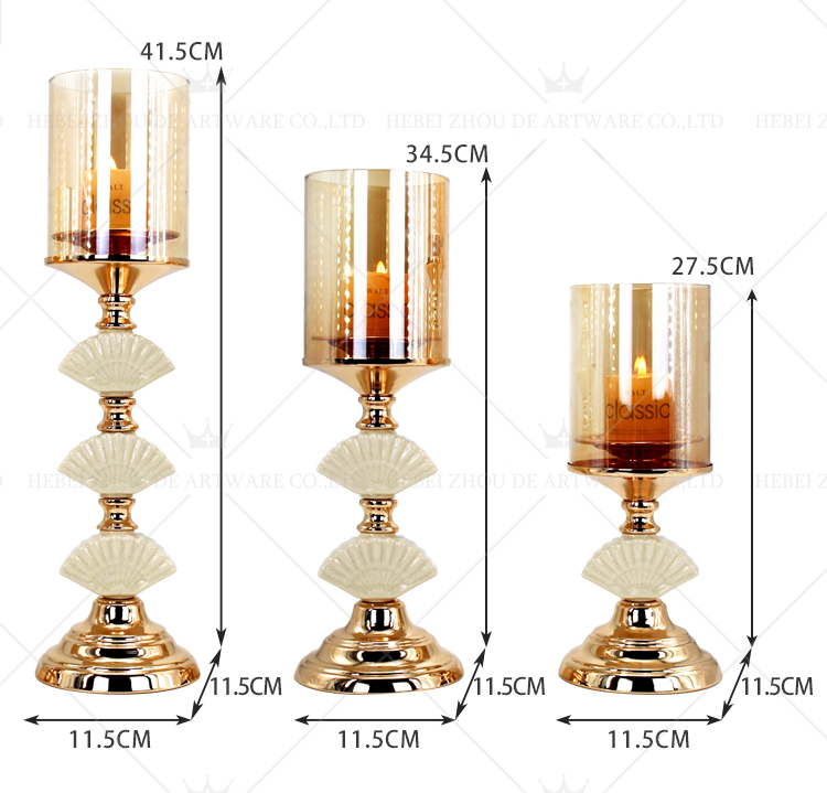 CERAMIC AND METAL CANDLE HOLDER 90513