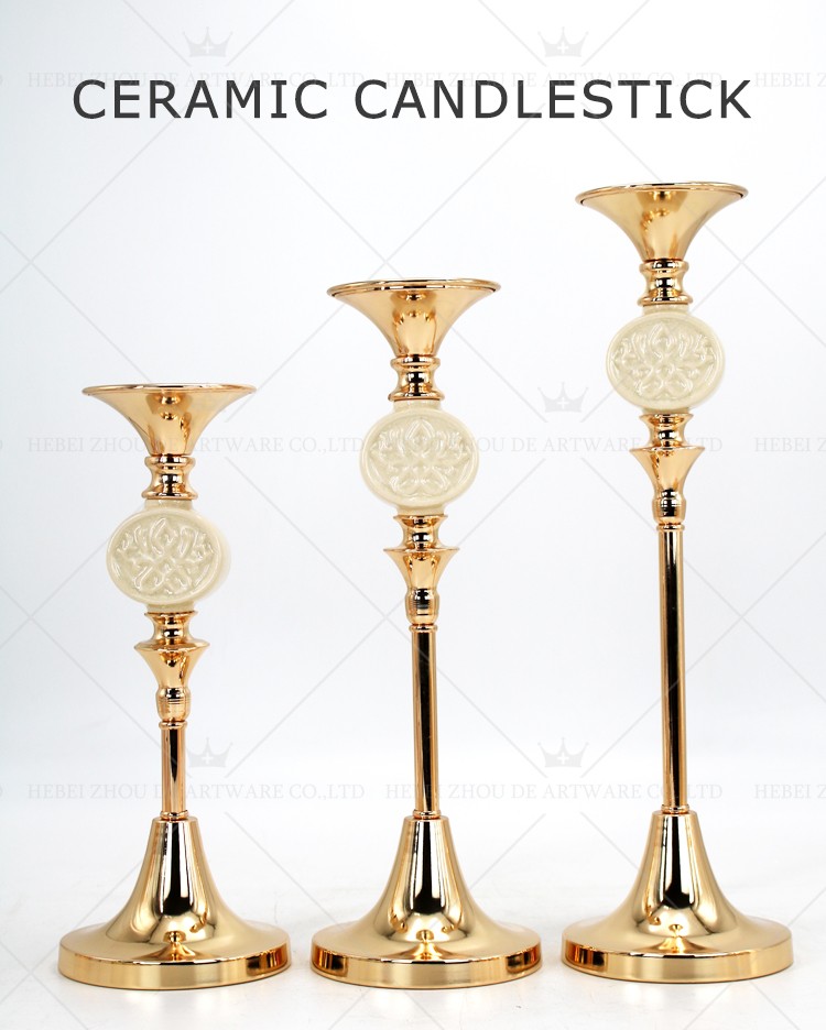 CERAMIC AND METAL CANDLE HOLDER 90518