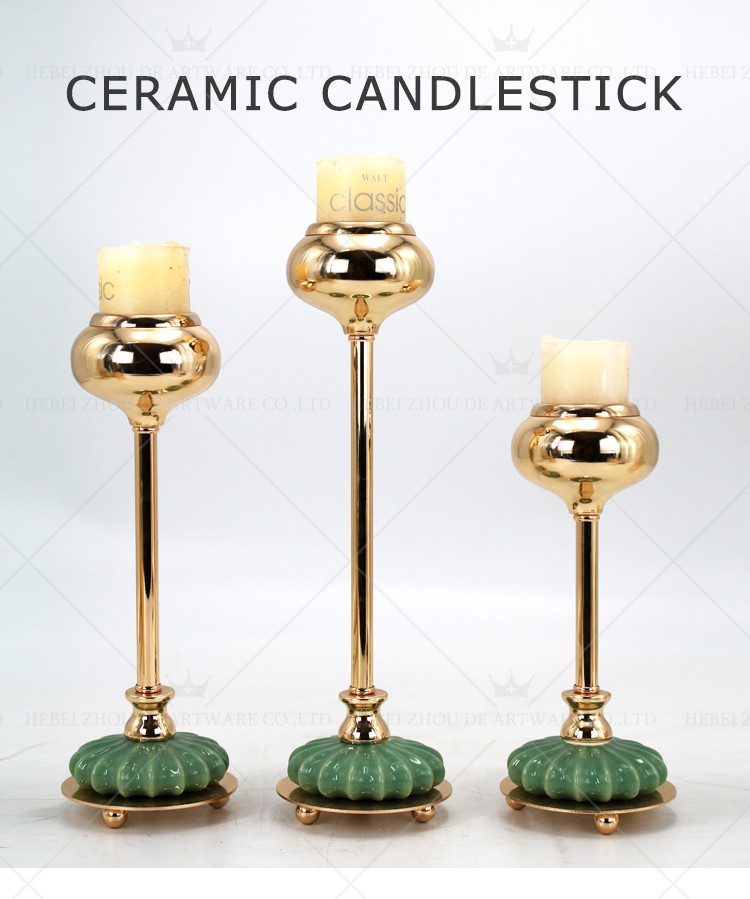 CERAMIC AND METAL CANDLE HOLDER 90535