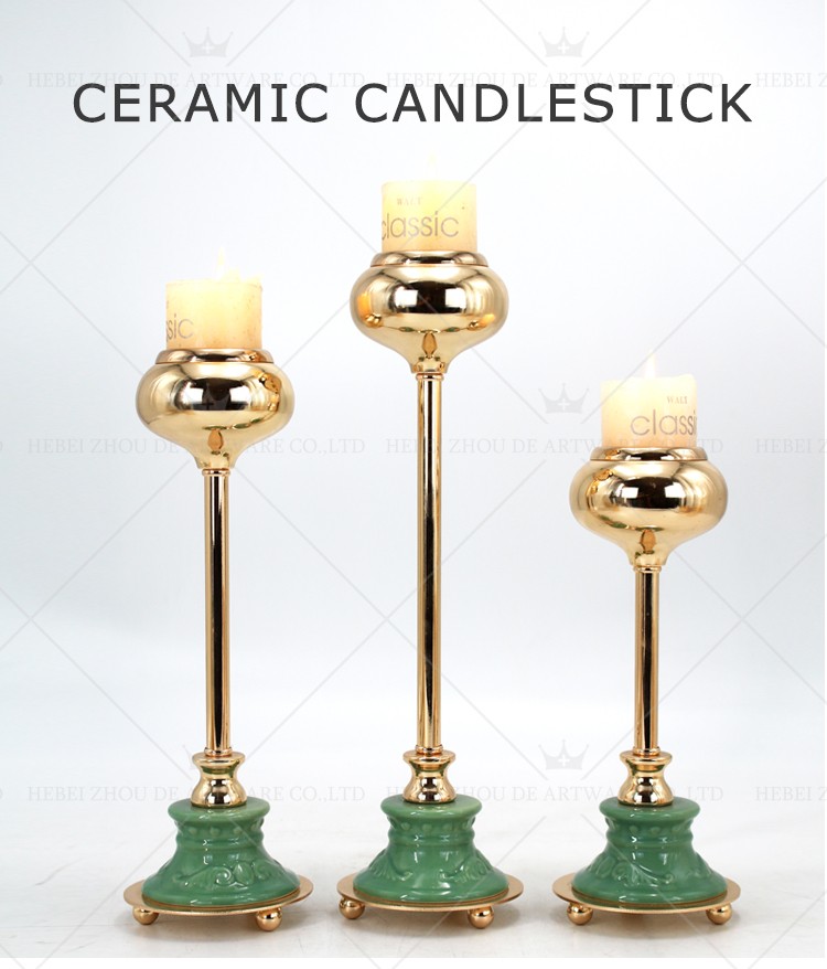 CERAMIC AND METAL CANDLE HOLDER 90536