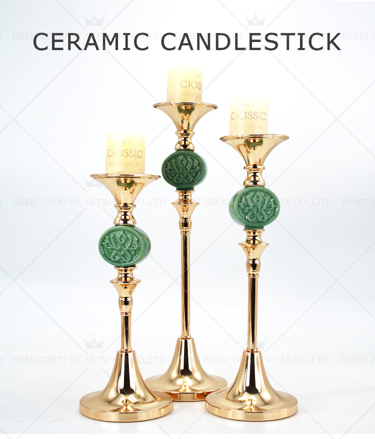 CERAMIC AND METAL CANDLE HOLDER 90537