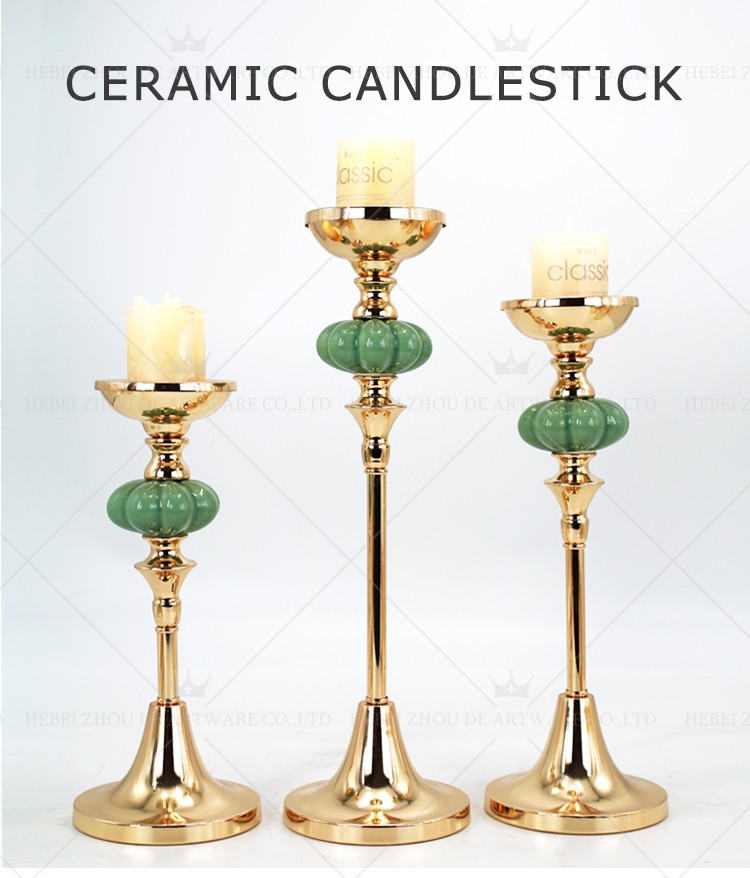 CERAMIC AND METAL CANDLE HOLDER 90538