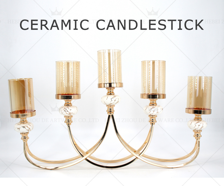 ceramic and metal candle holder 90906