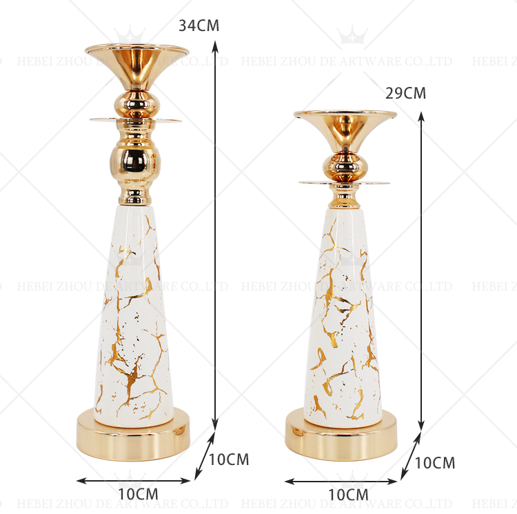 CERAMIC AND METAL CANDLE HOLDER 90913