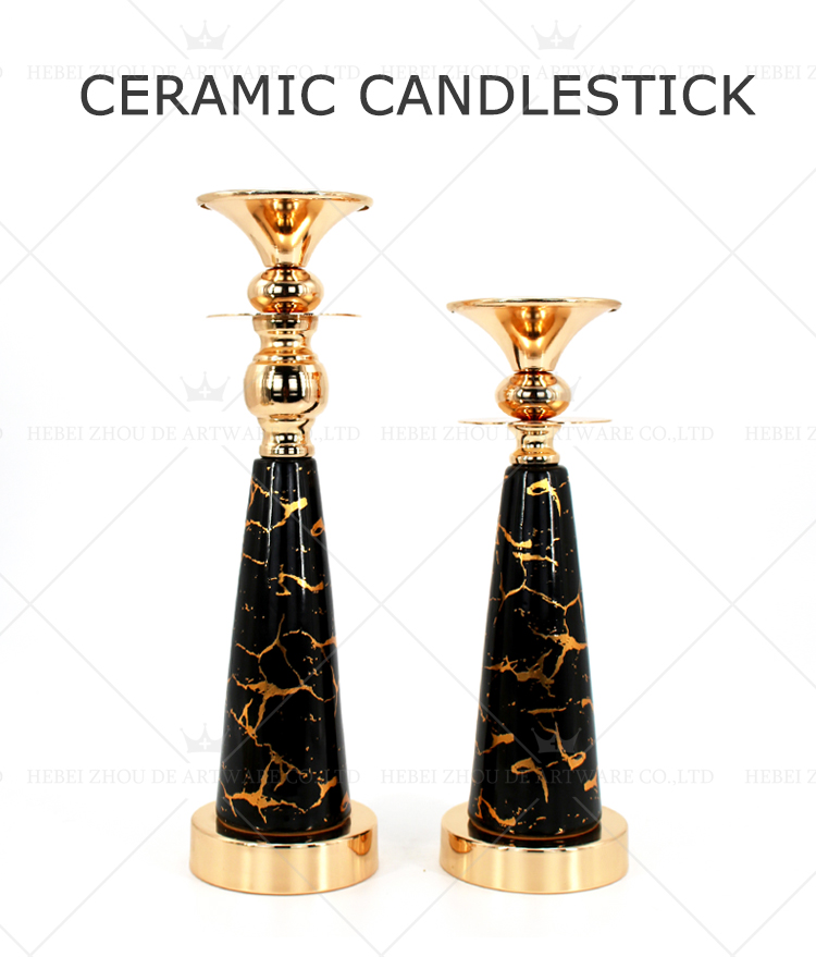 CERAMIC AND METAL CANDLE HOLDER 91114