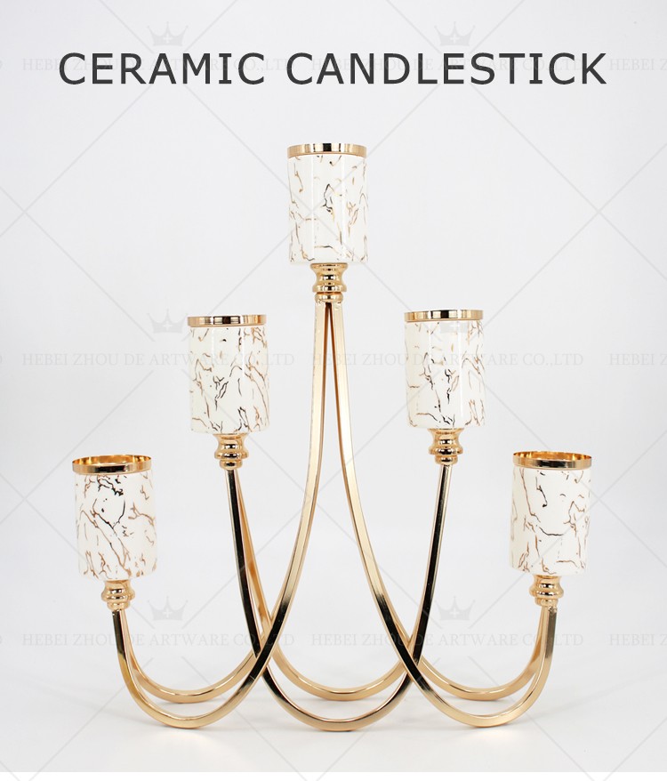 CERAMIC AND METAL CANDLE HOLDER 90901