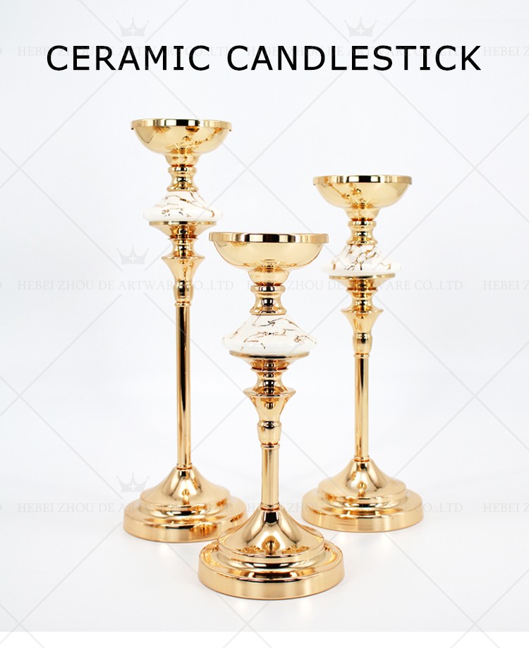 CERAMIC AND METAL CANDLE HOLDER 90915
