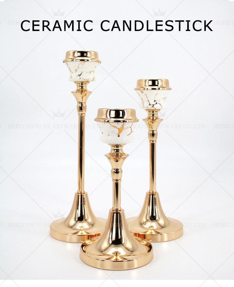 CERAMIC AND METAL CANDLE HOLDER 90916