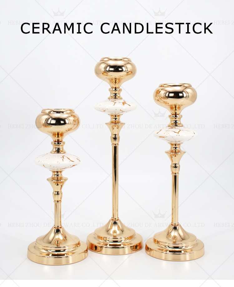 CERAMIC AND METAL CANDLE HOLDER 90917