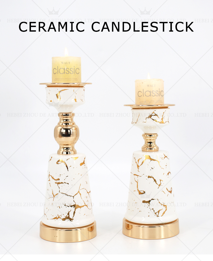 CERAMIC AND METAL CANDLE HOLDER 90918
