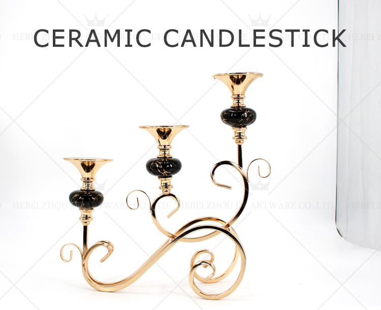 CERAMIC AND METAL CANDLE HOLDER 91102