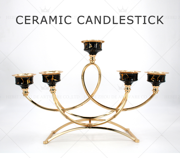 CERAMIC AND METAL CANDLE HOLDER 91103