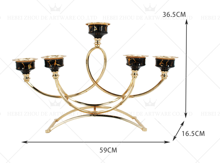 CERAMIC AND METAL CANDLE HOLDER 91103