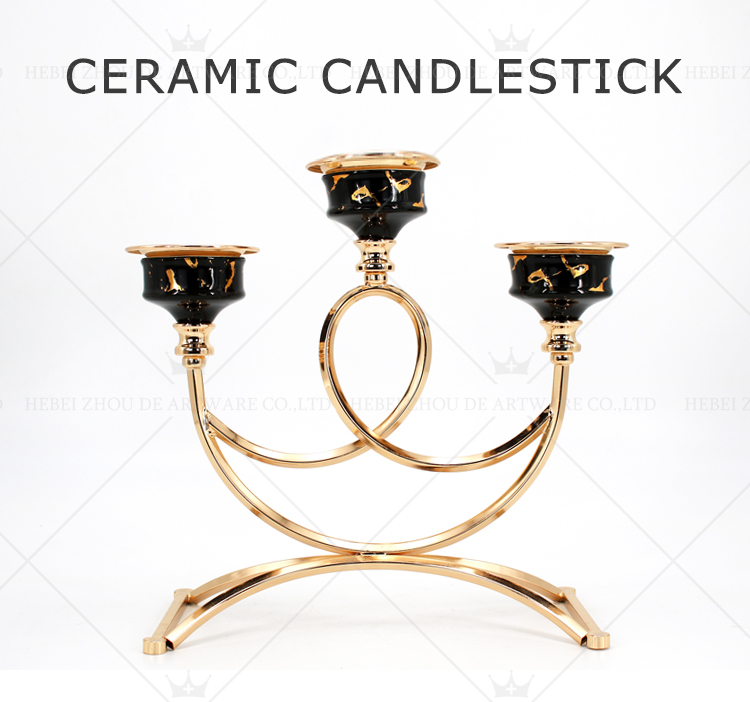 CERAMIC AND METAL CANDLE HOLDER 91104