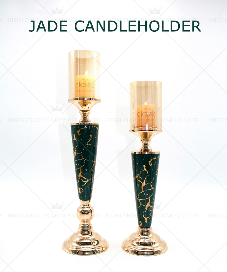 CERAMIC AND METAL CANDLE HOLDER 90813