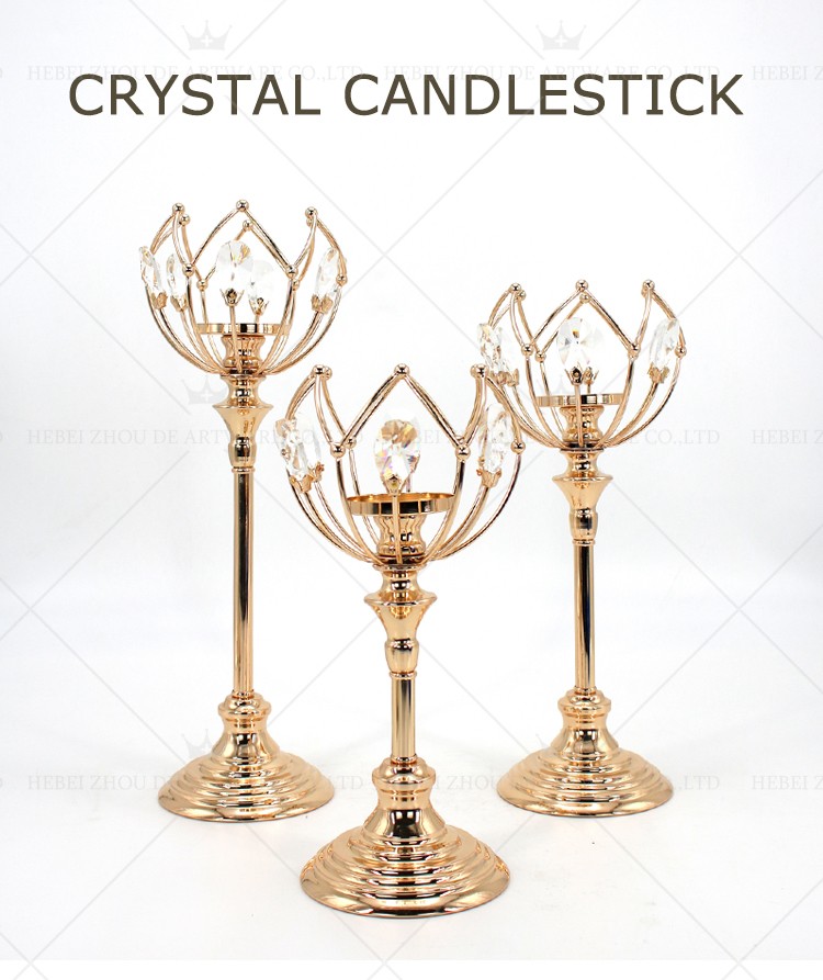 New design Metal gold crystal candelabra 89917