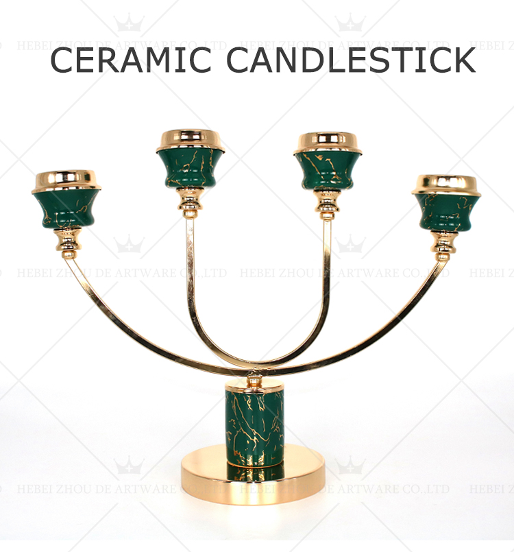 CERAMIC AND METAL CANDLE HOLDER 90801