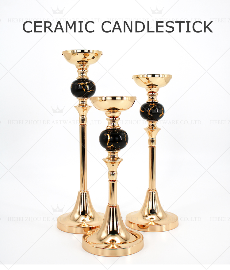 CERAMIC AND METAL CANDLE HOLDER 91115