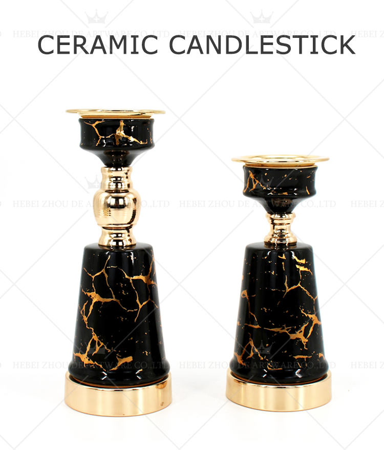 CERAMIC AND METAL CANDLE HOLDER 91119