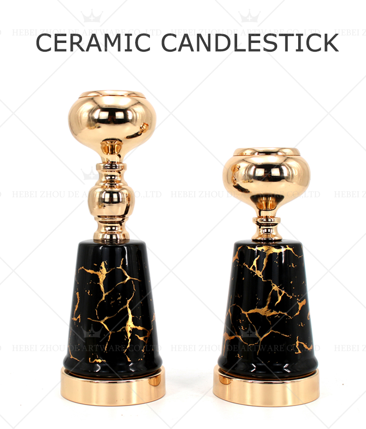 CERAMIC AND METAL CANDLE HOLDER 91121