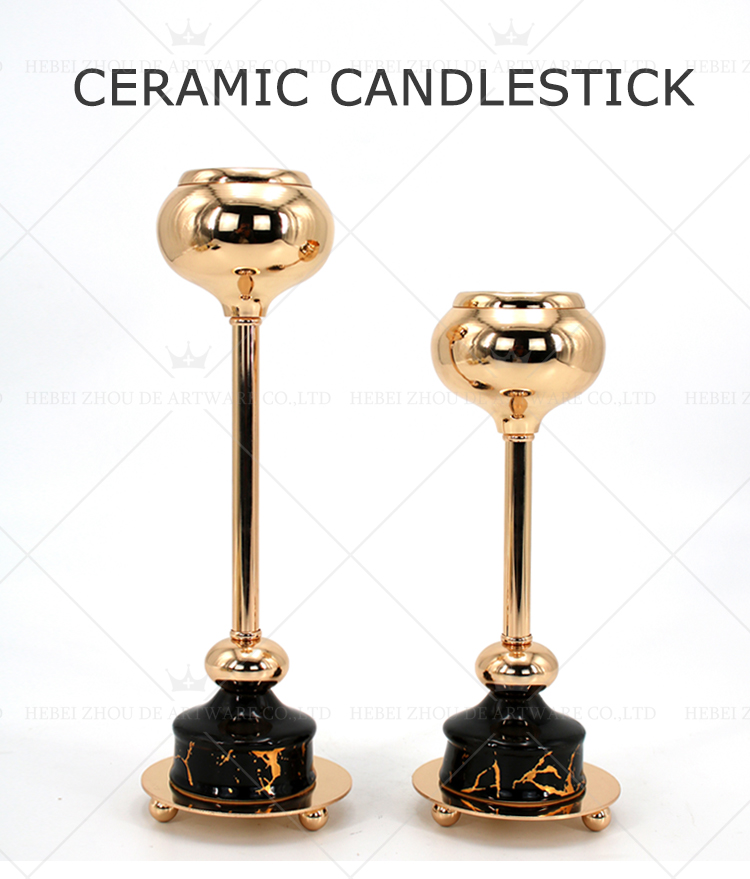 CERAMIC AND METAL CANDLE HOLDER 91122