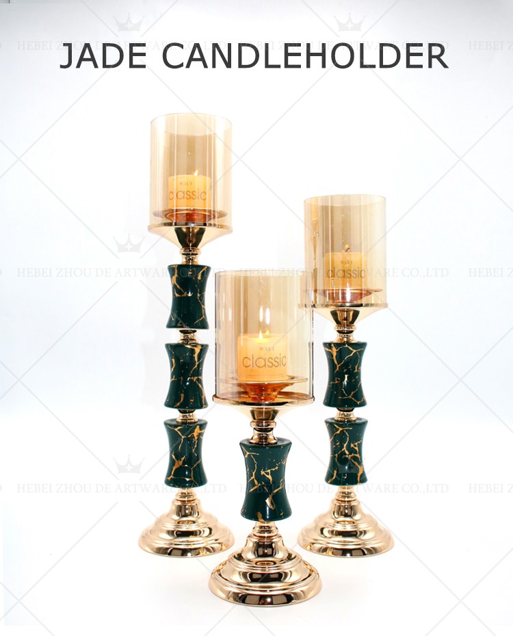 CERAMIC AND METAL CANDLE HOLDER 90806