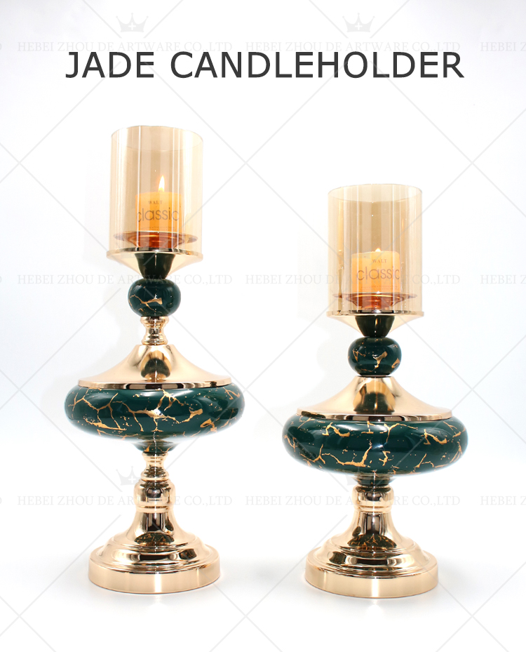 CERAMIC AND METAL CANDLE HOLDER 90807