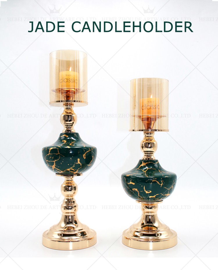 CERAMIC AND METAL CANDLE HOLDER 90808