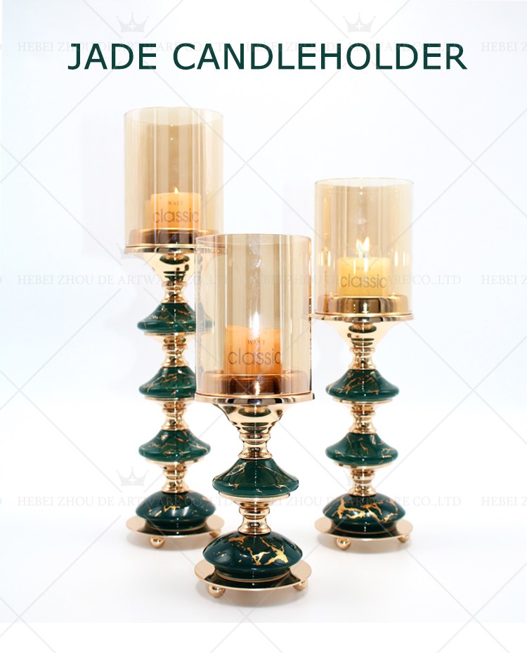 CERAMIC AND METAL CANDLE HOLDER 90809