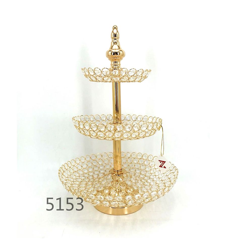 golden 5153 crystal metal fruit plate