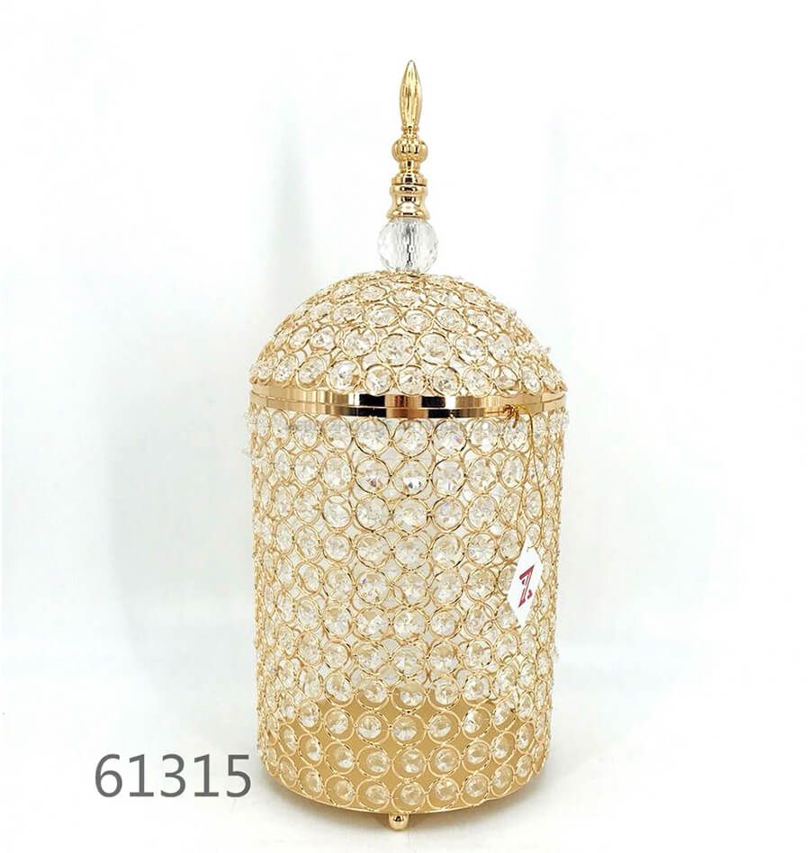 golden 61315 crystal metal candy pot