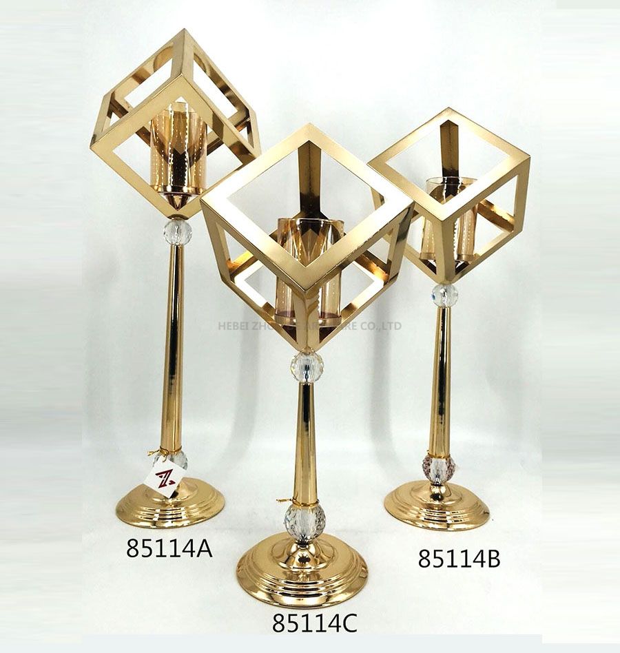 golden 85114A 85114B 85114C Metal Candle Holder 