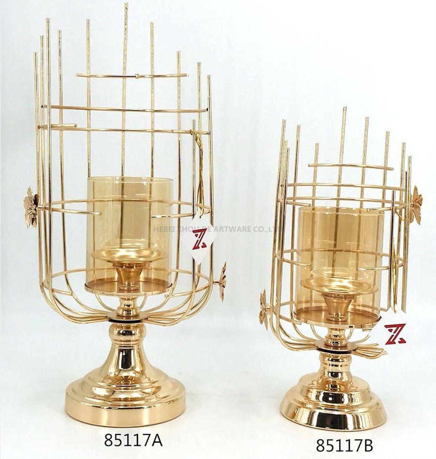 golden 85117A 85117B Metal Candle Holder 