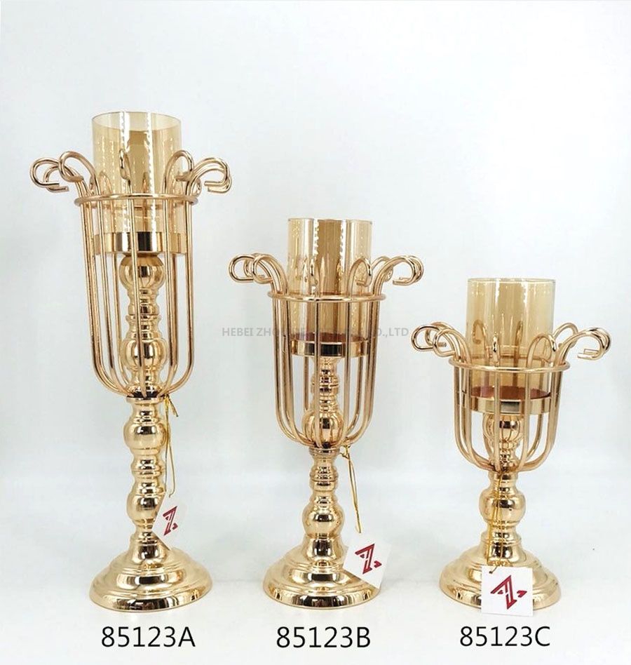 golden 85123A 85123B 85123C Metal Candle Holder 