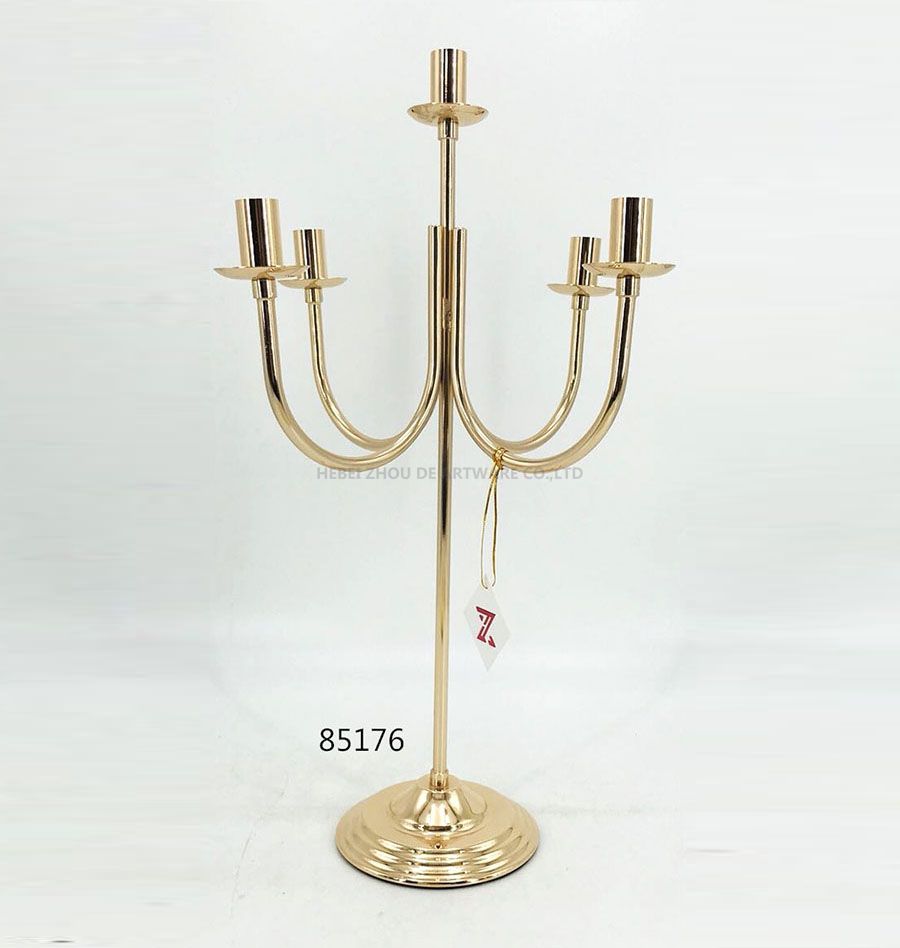 5 heads rod wax gold Candle Holder 85176