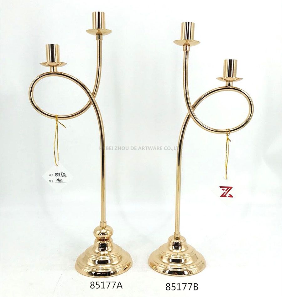 golden 85177A 85177B Metal Candle Holder 