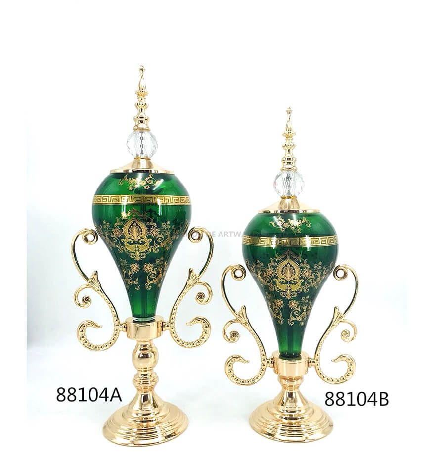 green 88104A 88104B glass decoration