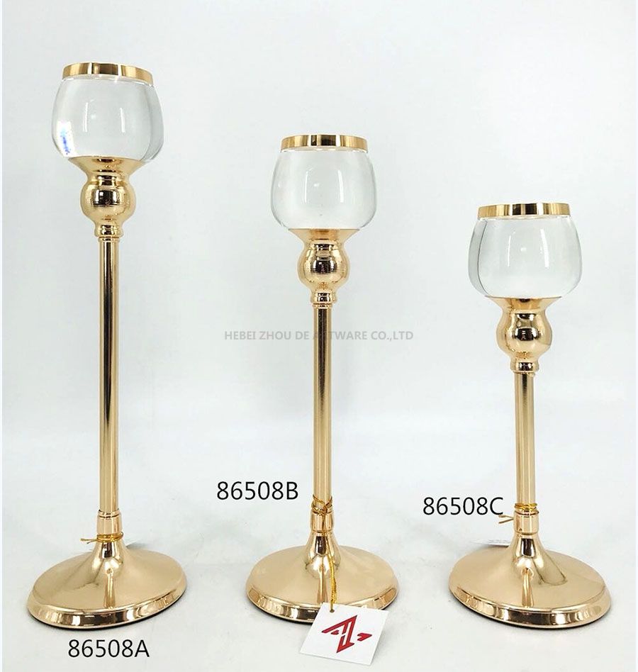 golden 86508A 86508B 86508C Metal Candle Holder 