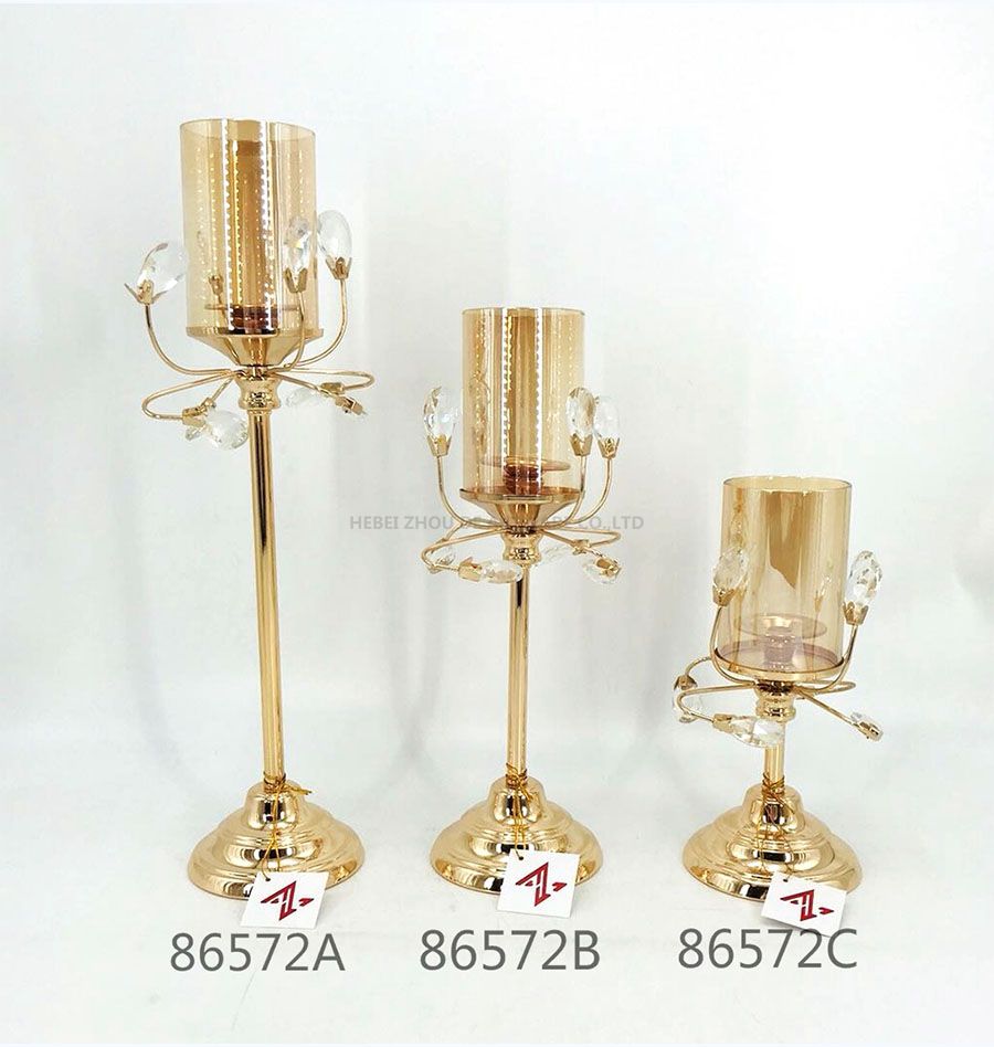 golden 86572A 86572B 86572C Metal Candle Holder 