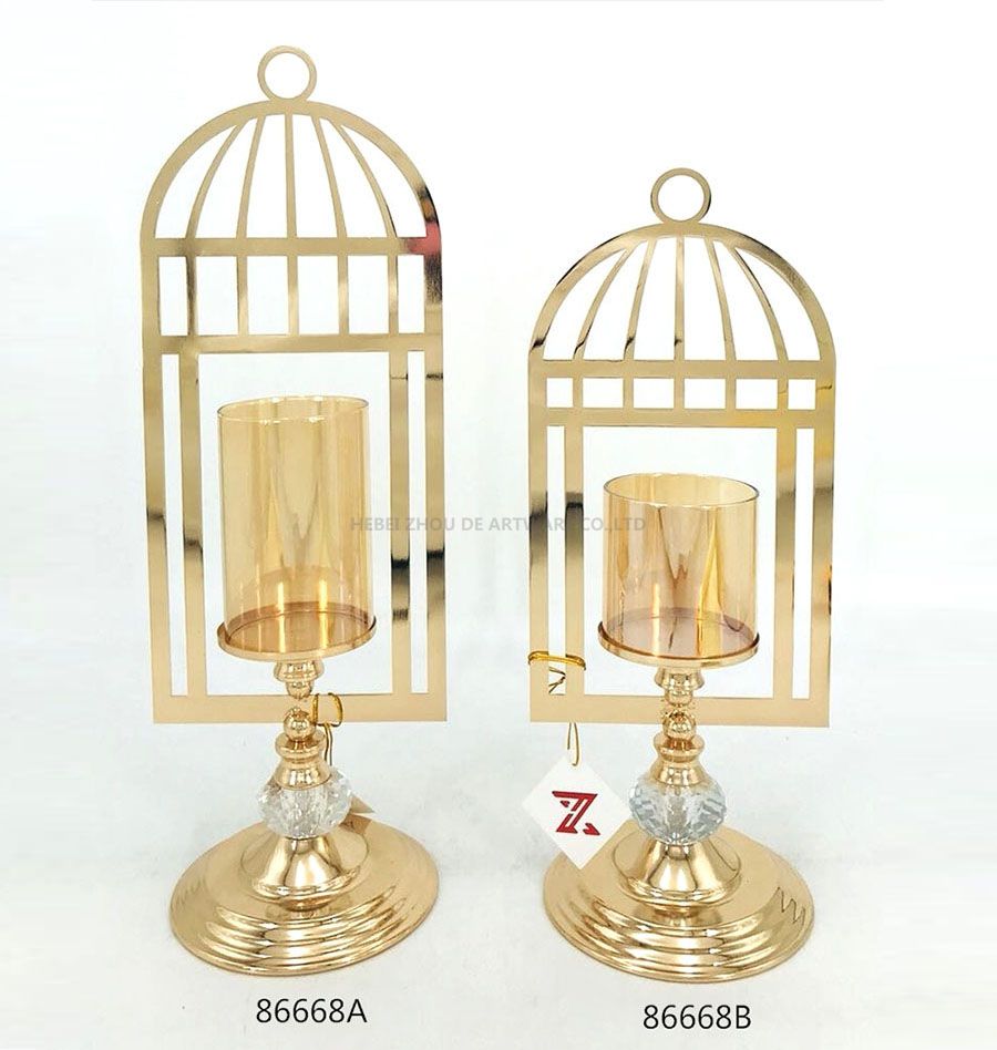 golden 86668A 86668B Metal Candle Holder 