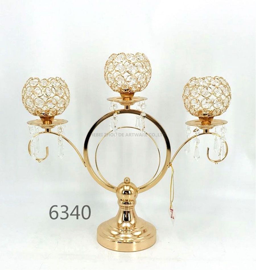 3 arm candelabra crystal candle stand 6340