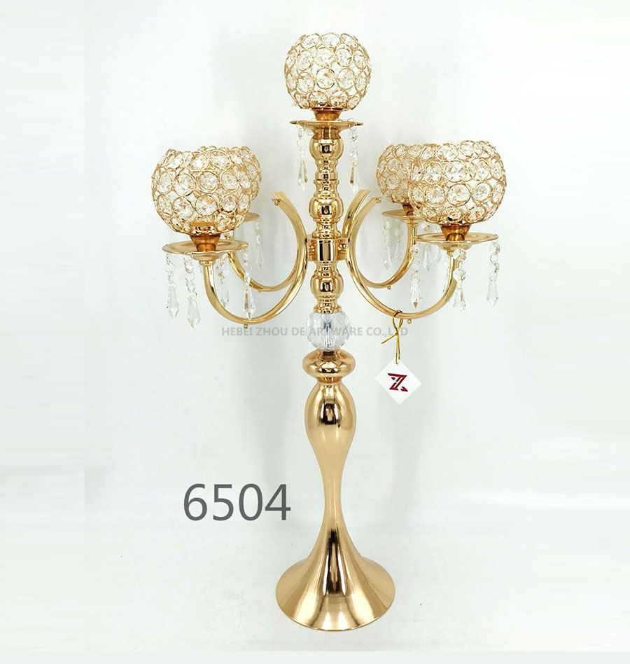 5 arms crystal candelabra New Wedding candlestick 6504 