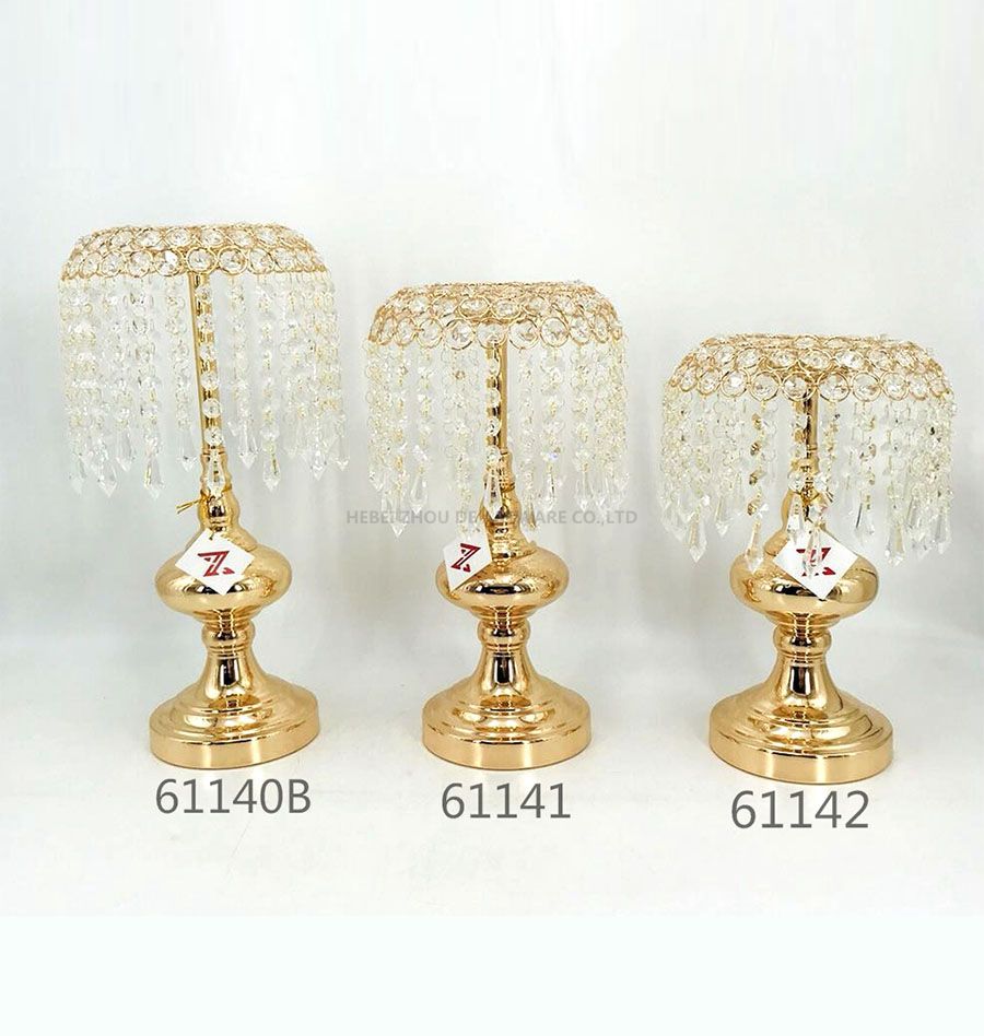 golden 61140B 61141 61142 Crystal Candle Holder 